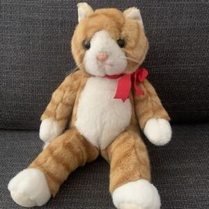 1992‎ Ty Striped Orange Cat Kitten Mittens